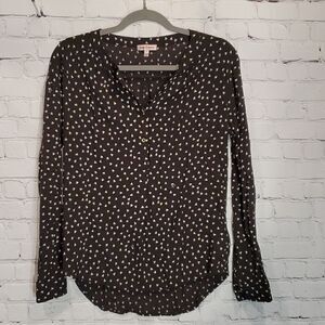 Juicy Couture black with hearts v neck blouse